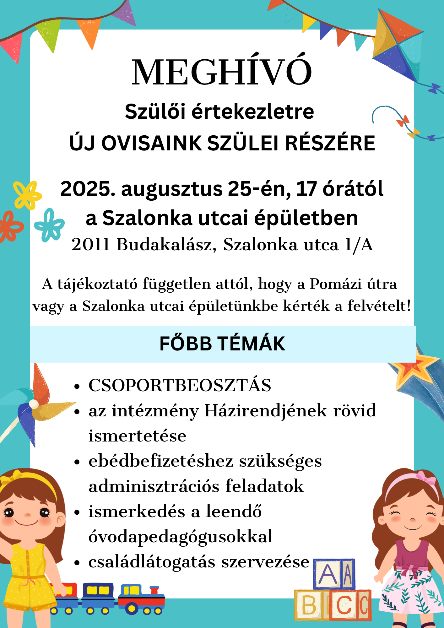 Meghívó szülői értekezletre